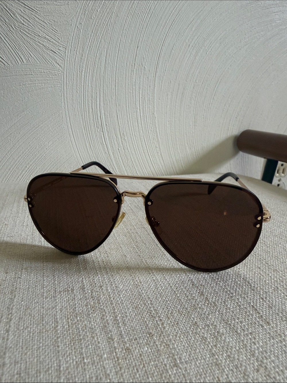 Celine Aviator Sunglasses in Brown and Gold
